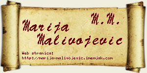 Marija Malivojević vizit kartica